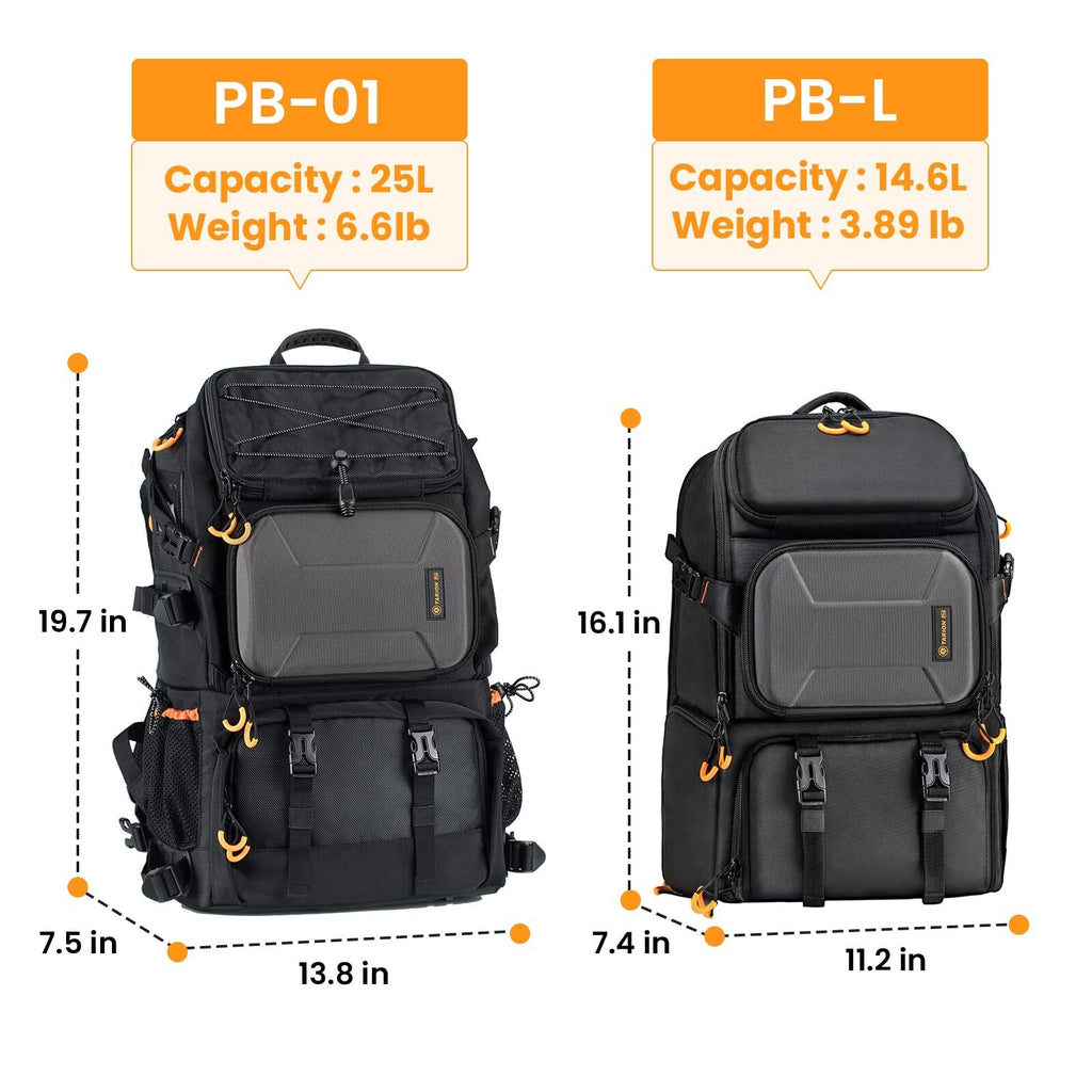 TARION Pro 2 Bags in 1 Camera Backpack Large with 15.6" Laptop Compartment Wa...