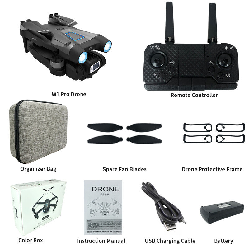 2024 New RC Drone with 4K HD Dual Camera WIFI FPV Foldable Quadcopter +3 Battery