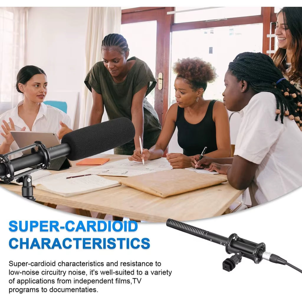 BY-BM6060 Professional Shotgun Microphone Super-Cardioid Condenser Mic for Filming Canon Nikon Sony Video DSLR Camcorder