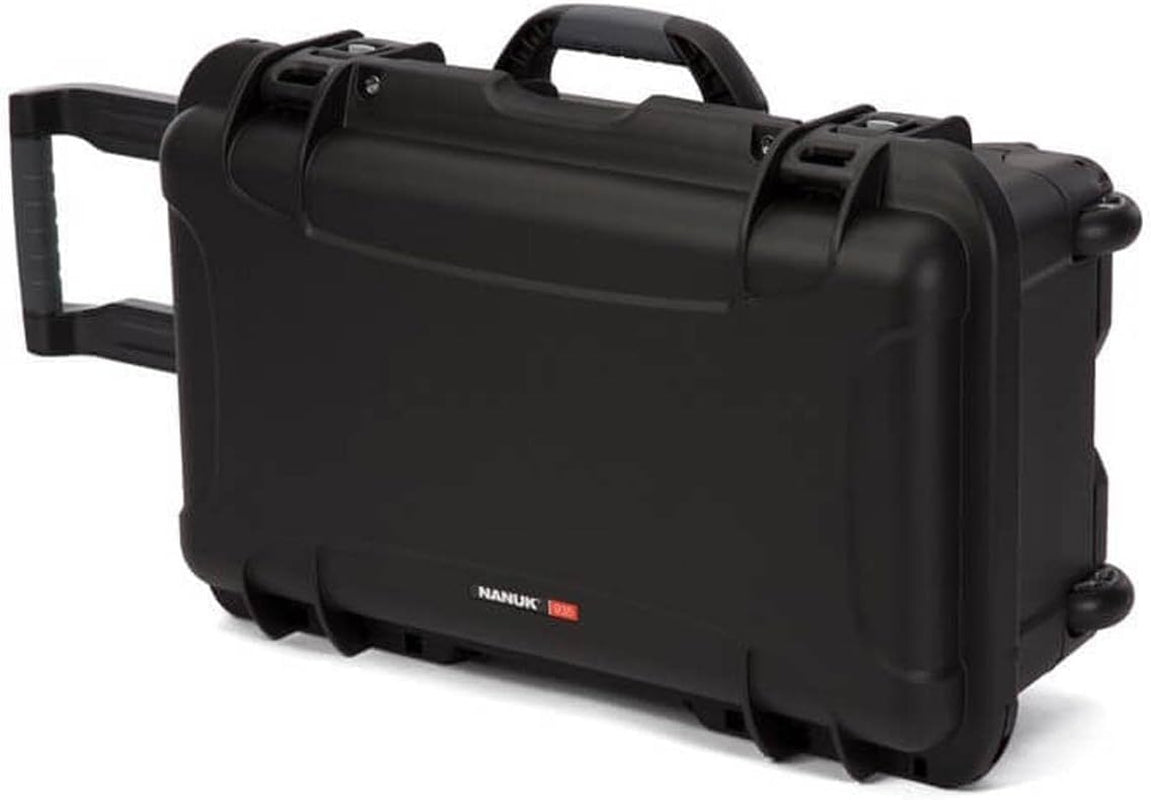 Media Series 935 Wheeled Lightweight NK-7 Resin Waterproof Hard Case with Foam Insert for Canon and Nikon DSLR Cameras, Black