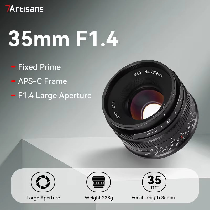 35Mm F1.4 Mark II APS-C Prime Lens for Sony E ZVE10 A6000 FX30 Fujifilm FX X-H2 Micro 4/3 Epm1 Nikon ZFC Canon RF RP