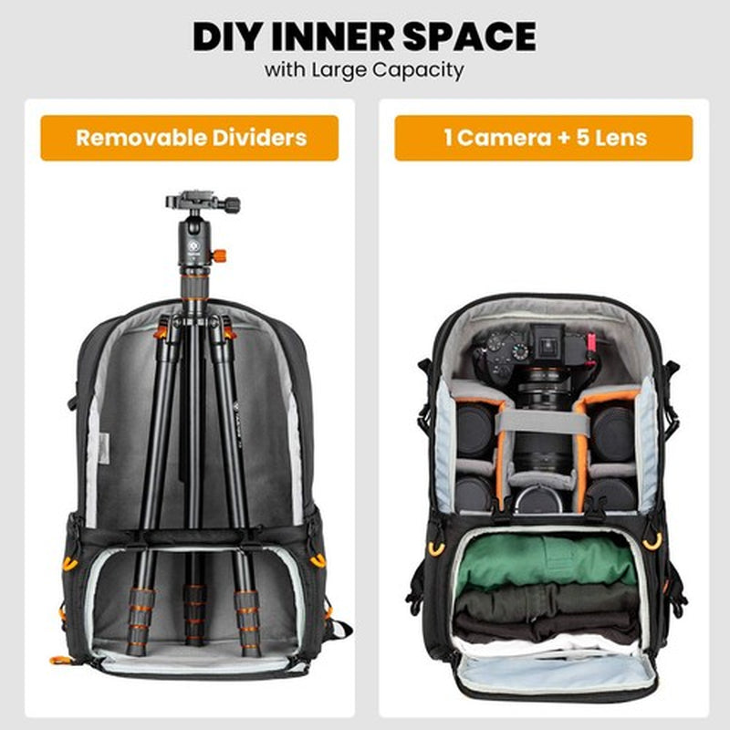 Pro Camera Backpack Large Camera Bag with Laptop Compartment Tripod Holder Wa...